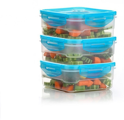 KUBAVA Plastic Grocery Container  - 800 ml(Pack of 3, Blue)