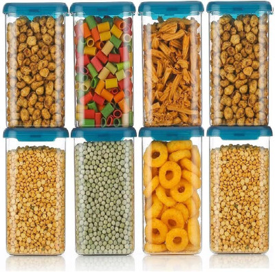 Nestland - Make Your Self a Priority Plastic Grocery Container  - 1200 ml(Pack of 8, Blue)