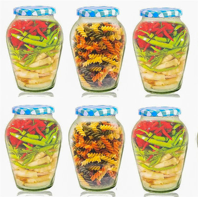Avastro Glass Grocery Container  - 1000 ml(Pack of 6, Clear)