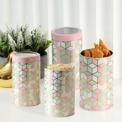 JARSOME Steel Grocery Container  - 4500 ml(Pack of 4, Pink)