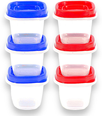 TORIVA Plastic Utility Container  - 120 ml(Pack of 6, Red, Blue)