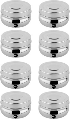AOLLYX Stainless Steel Utility Container  - 250 ml(Pack of 8, Silver)