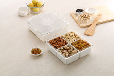 Raghunandan Plastic Grocery Container  - 2000 ml(Pack of 2, White)