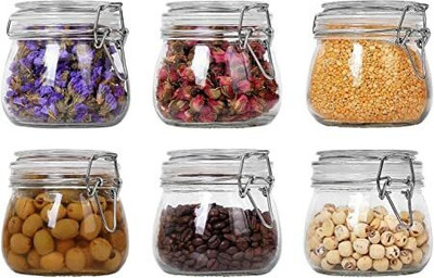 GOOD TO GREAT CREATION Glass Pickle Jar  - 500 ml(Pack of 6, Clear)