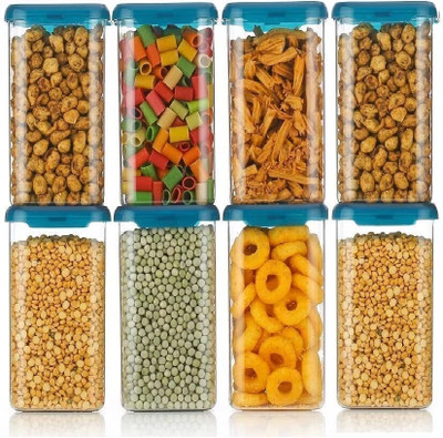 kitchkart Plastic Grocery Container  - 1500 ml(Pack of 8, Clear)