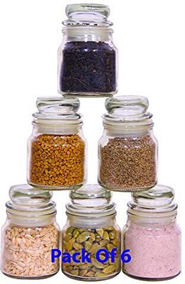 Artifice Glass Honey Jar  - 100 ml(Pack of 6, Clear)