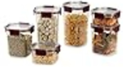 NUVIO Plastic Utility Container  - 900 ml, 450 ml, 1300 ml(Pack of 2, Maroon, Transparent)