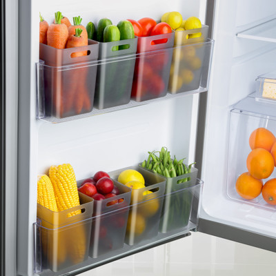 2Mech Plastic Fridge Container  - 1000 ml(Pack of 8, Black)