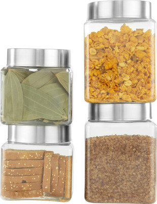 KOLORR Plastic Grocery Container  - 1200 ml, 1700 ml(Pack of 4, Clear)