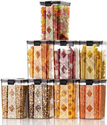 DCP ENTERPRISE Plastic Grocery Container  - 1100 ml(Pack of 6, Multicolor)