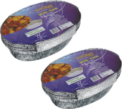 Freshee Aluminium Utility Container  - 600 ml(Pack of 2, Silver)