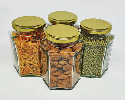 Kalsigate Glass Honey Jar  - 250 ml(Pack of 6, Multicolor)
