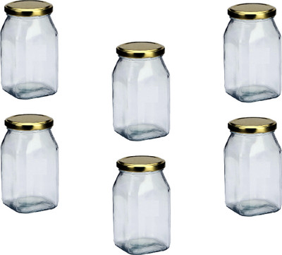 AFAST Glass Utility Container  - 400 ml(Pack of 6, Clear)