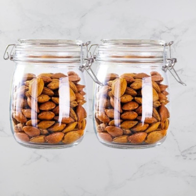 KDZONE Glass Pickle Jar  - 750 ml(Pack of 2, Clear)