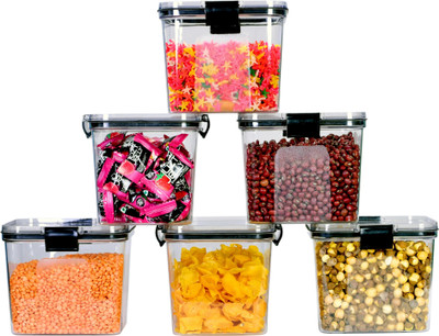 GEO Plastic Grocery Container  - 700 ml(Pack of 6, Transparent)