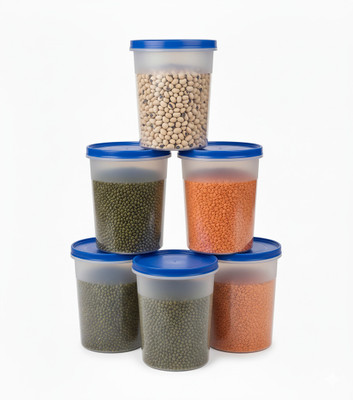 Shinecart Plastic Grocery Container  - 3000 ml(Pack of 6, Transparent)