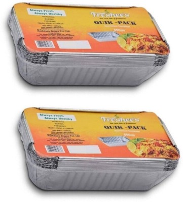 Raga Plus Aluminium Fridge Container  - 660 ml(Pack of 2, Silver)