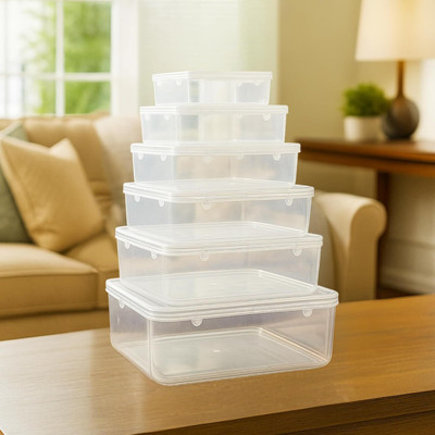 Eos Plastic Grocery Container  - 15 L(Pack of 6, White)