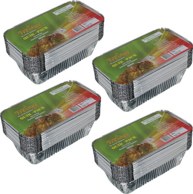 Freshee Aluminium Utility Container  - 660 ml(Pack of 4, Silver)