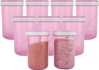 KUBER INDUSTRIES Plastic Grocery Container  - 500 ml(Pack of 9, Pink)