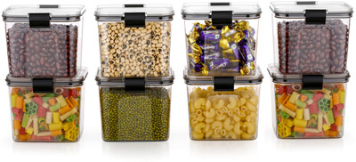 Luxe Plastic Grocery Container  - 700 ml(Pack of 8, Clear)