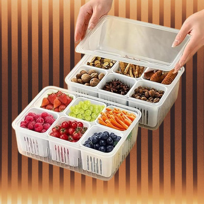 NEWSPARSH Plastic Fridge Container  - 2200 ml(Pack of 2, White)