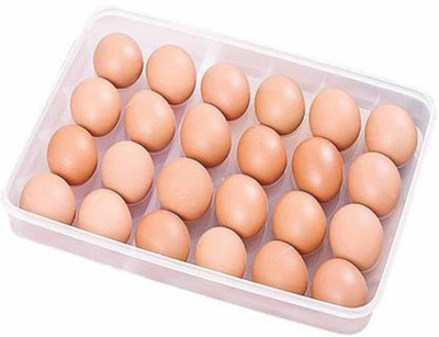 premium mart Plastic Egg Container  - 2 dozen(White)