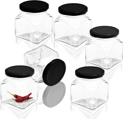 Pure Source India Glass Utility Container  - 100 g(Pack of 6, Clear)