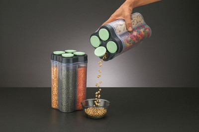 HELOVIA Plastic Grocery Container  - 2500 ml(Green)