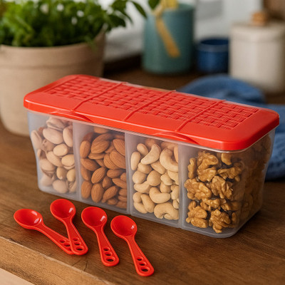 Metrolife Plastic Grocery Container  - 1800 ml(Red)
