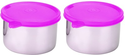 Oliveware Steel Utility Container  - 1200 ml(Pack of 2, Violet)