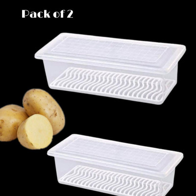 COZYBUYER Plastic Fridge Container  - 1500 ml(Pack of 2, White)
