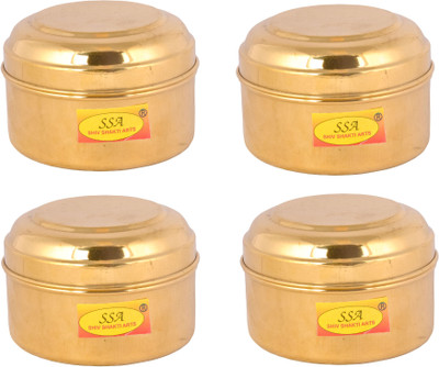 Shivshakti Arts Brass Utility Container  - 300 ml(Pack of 4, Yellow)