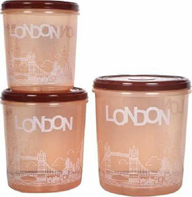 Randal Plastic Utility Container  - 5000 ml, 7500 ml, 10000 ml(Pack of 3, Brown)