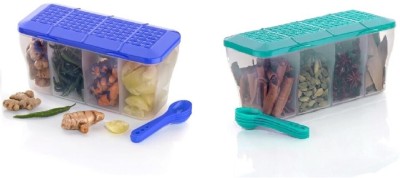COLOSSAL Plastic Fridge Container  - 1800 ml(Pack of 2, Blue, Green)