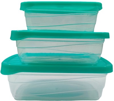 Gift Collection Plastic Fridge Container  - 1800 ml, 1000 ml, 600 ml(Pack of 3, Green)