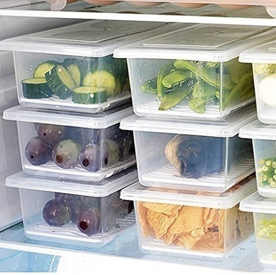 busaji enterprise Plastic Fridge Container  - 1500 ml(Pack of 5, White)