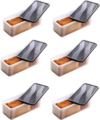 UNDERZONE Plastic Grocery Container  - 2000 ml(Pack of 6, Clear)