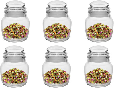 Homies Glass Grocery Container  - 145 ml(Pack of 6, Clear)