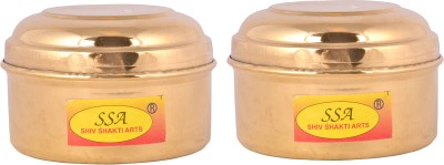 Shivshakti Arts Brass Utility Container  - 250 ml(Pack of 2, Yellow)
