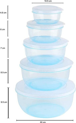 MOOZICO Polypropylene Bread Container  - 2700 ml, 1700 ml, 1000 ml, 580 ml, 290 ml(Pack of 5, Blue)