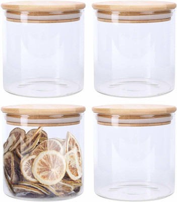 GOOD TO GREAT CREATION Glass Utility Container  - 500 ml(Pack of 4, Clear)