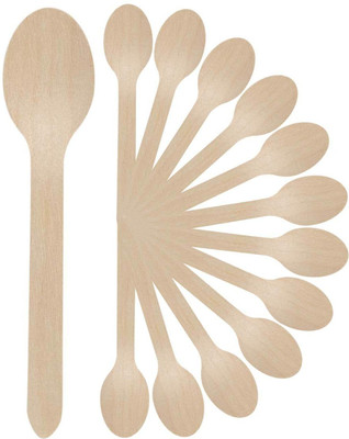 Kapoor stores Disposable Wooden Table Spoon Set(Pack of 100)