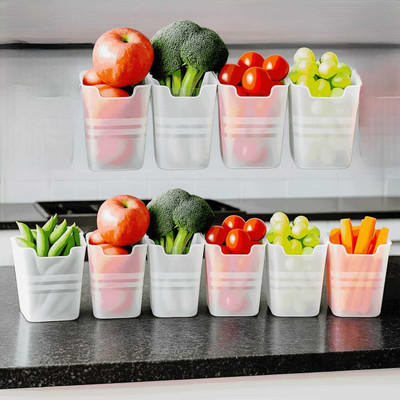 NILHARI Plastic Fridge Container  - 1100 ml(Pack of 10, Clear)
