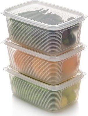 FEEDNIX Plastic Fridge Container  - 1800 ml(Pack of 3, Clear)