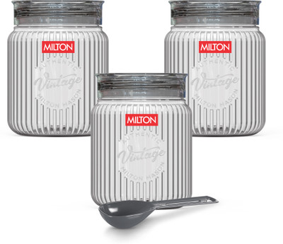 MILTON Plastic Grocery Container  - 500 ml(Pack of 3, Clear)