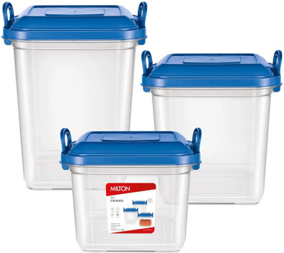 MILTON Plastic Grocery Container  - 14.45 L, 18 L, 23 L(Pack of 3, Blue)