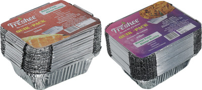 Freshee Aluminium Utility Container  - 700 ml(Pack of 2, Silver)