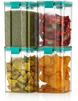 Gripwell Plastic Grocery Container  - 1200 ml(Pack of 4, Blue)