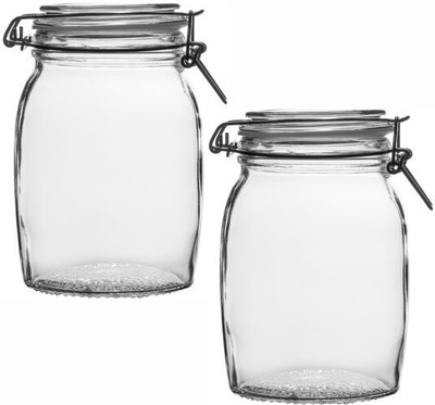 HISTOWX Glass Utility Container  - 1200 ml(Pack of 2, Clear)